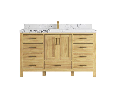 Malibu Teak Wood 60 in. W x 22 in. D Single Sink Bathroom Vanity