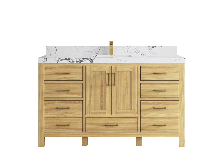 Malibu Teak Wood 60 in. W x 22 in. D Single Sink Bathroom Vanity - photo 43