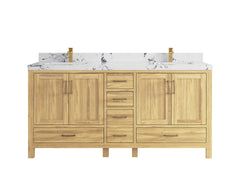 Malibu Teak Wood 72 in. W x 22 in. D Double Sink Bathroom Vanity - photo 44