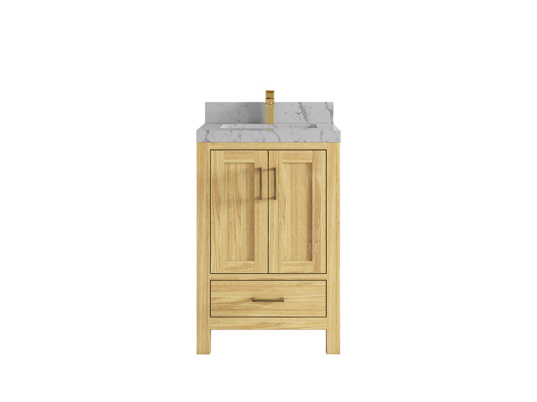 Malibu Teak Wood 24 in. W x 22 in. D Single Sink Bathroom Vanity