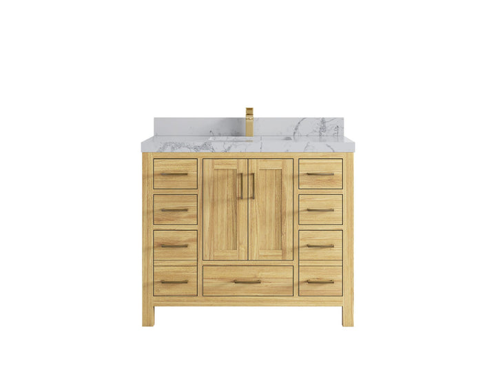 Malibu Teak Wood 42 in. W x 22 in. D Single Sink Bathroom Vanity - photo 48