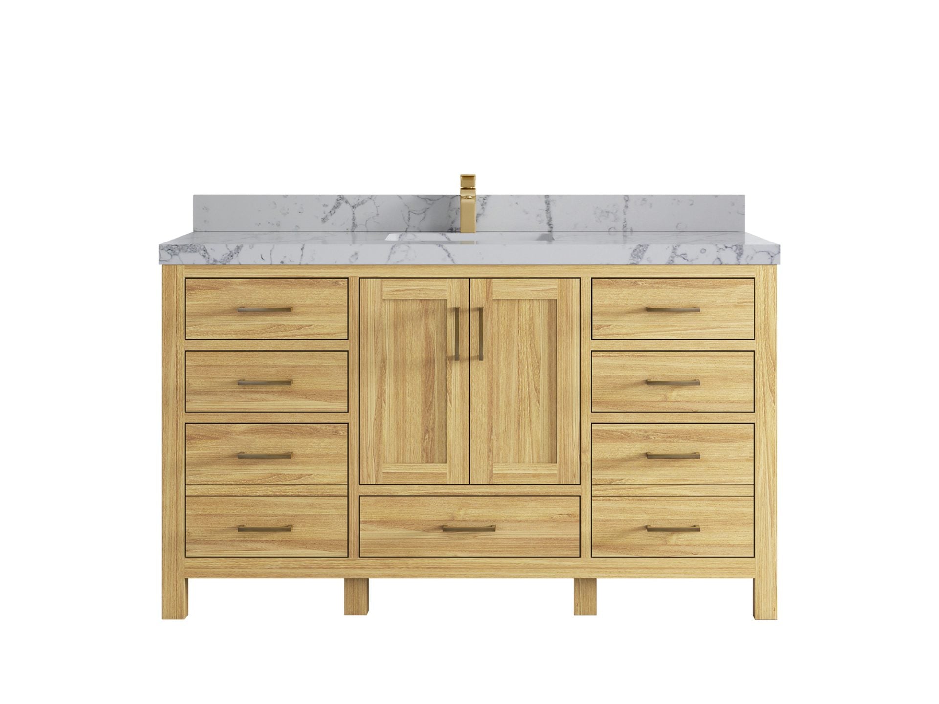 Malibu Teak Wood 60 in. W x 22 in. D Single Sink Bathroom Vanity