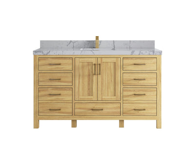 Malibu Teak Wood 60 in. W x 22 in. D Single Sink Bathroom Vanity