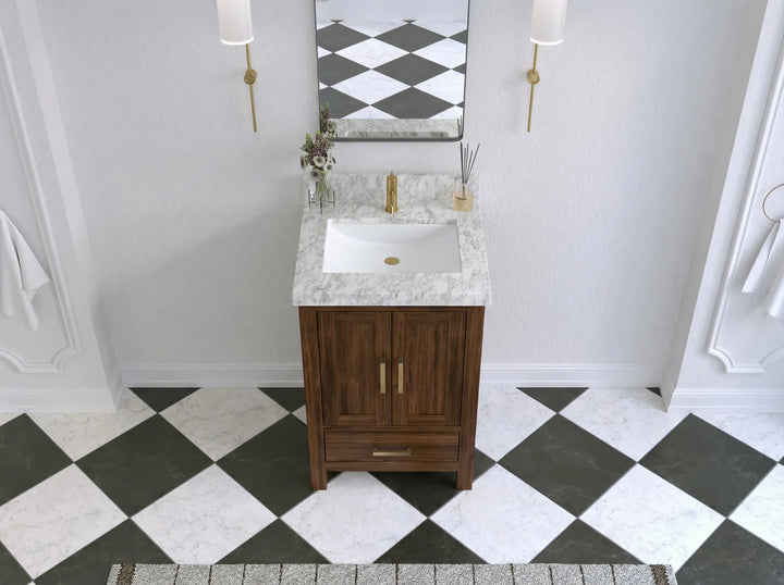 Malibu Teak Wood 24 in. W x 22 in. D Single Sink Bathroom Vanity - photo 19