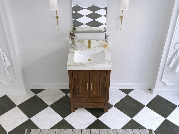 Malibu Teak Wood 24 in. W x 22 in. D Single Sink Bathroom Vanity - photo 17