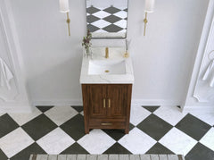 Malibu Teak Wood 24 in. W x 22 in. D Single Sink Bathroom Vanity - photo 18