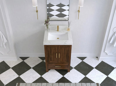 Malibu Teak Wood 24 in. W x 22 in. D Single Sink Bathroom Vanity