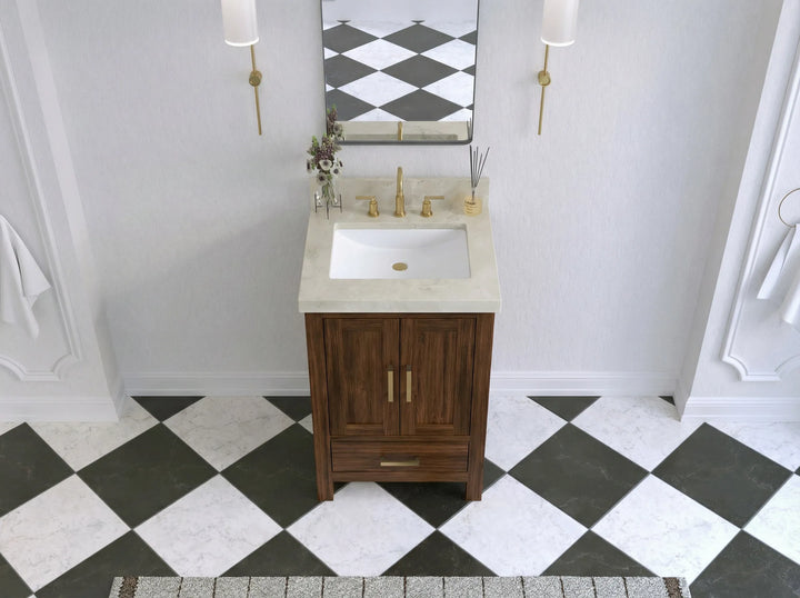 Malibu Teak Wood 24 in. W x 22 in. D Single Sink Bathroom Vanity - photo 15