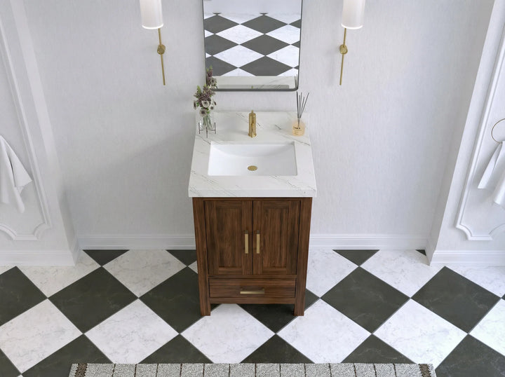 Malibu Teak Wood 24 in. W x 22 in. D Single Sink Bathroom Vanity - photo 16