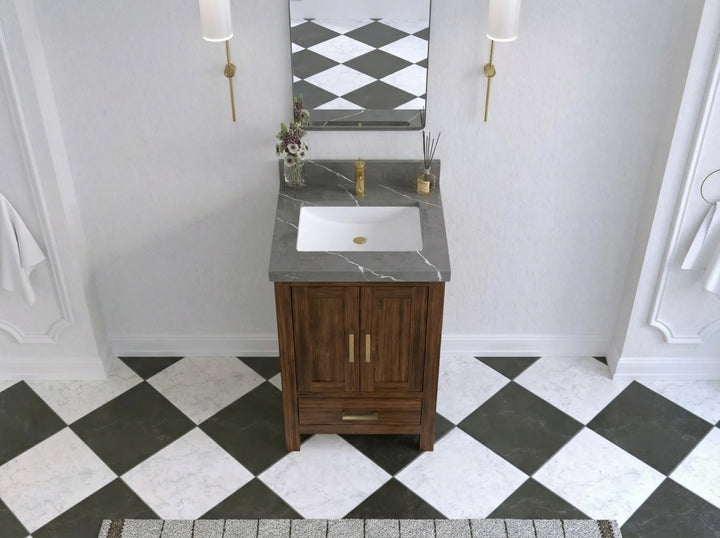 Malibu Teak Wood 24 in. W x 22 in. D Single Sink Bathroom Vanity - photo 12
