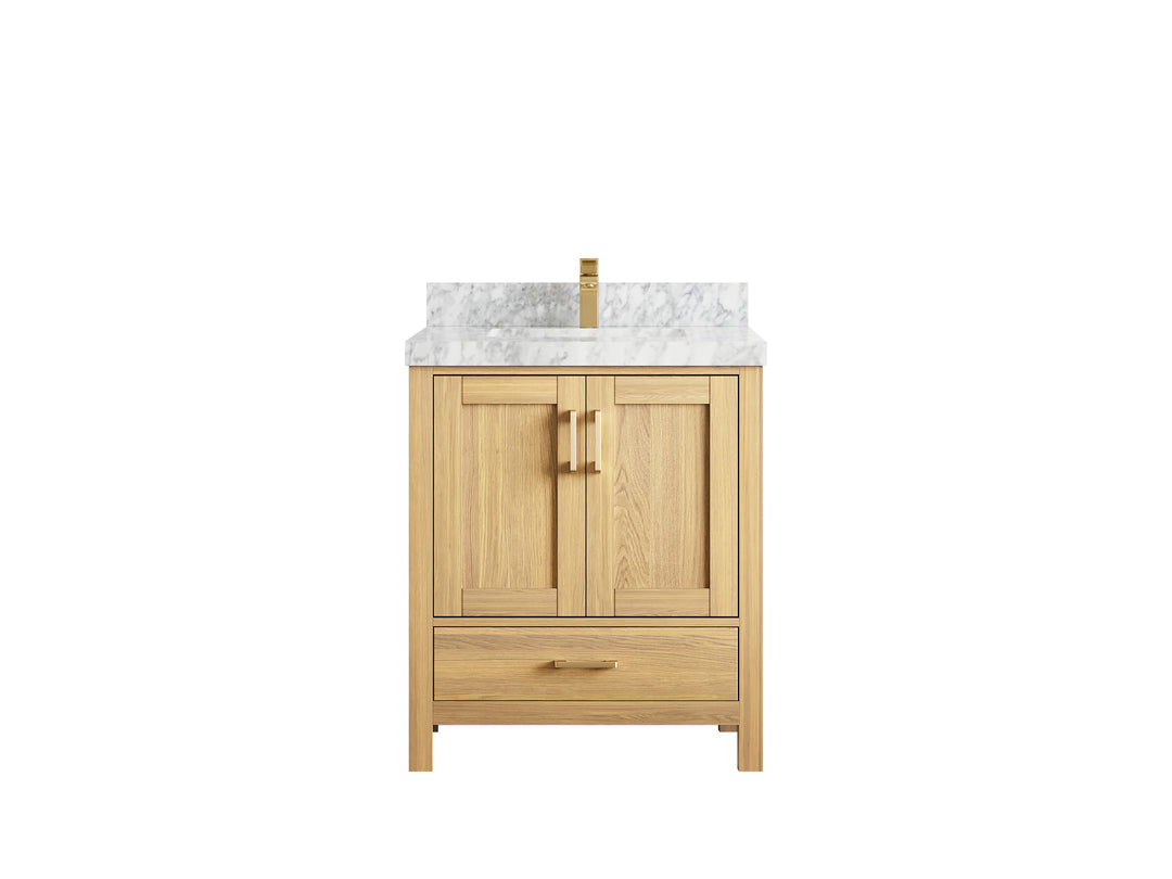 Malibu White Oak 30 in. W x 22 in. D Single Sink Bathroom Vanity