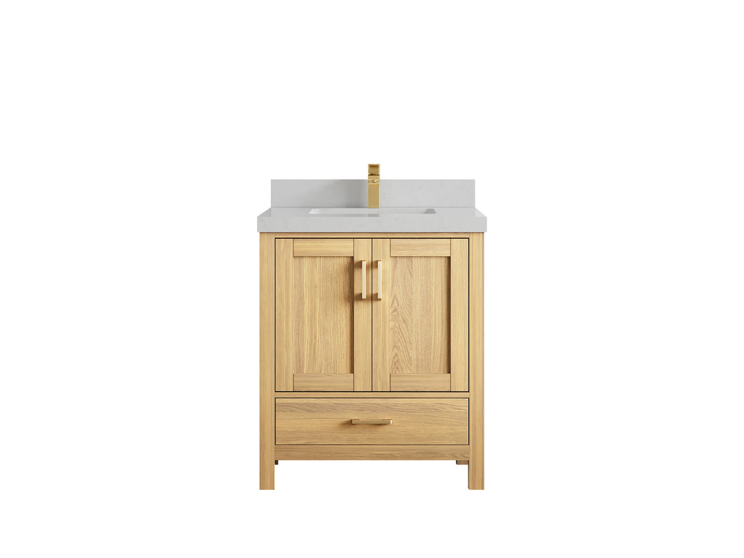 Malibu White Oak 30 in. W x 22 in. D Single Sink Bathroom Vanity