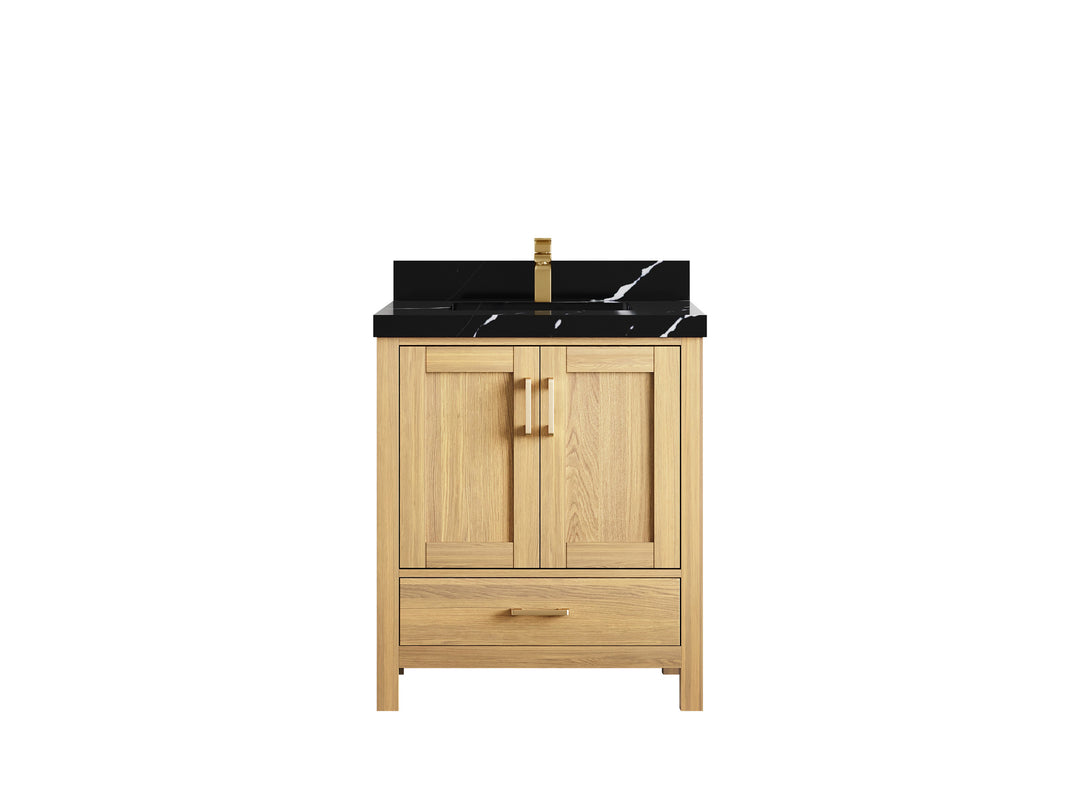 Malibu White Oak 30 in. W x 22 in. D Single Sink Bathroom Vanity