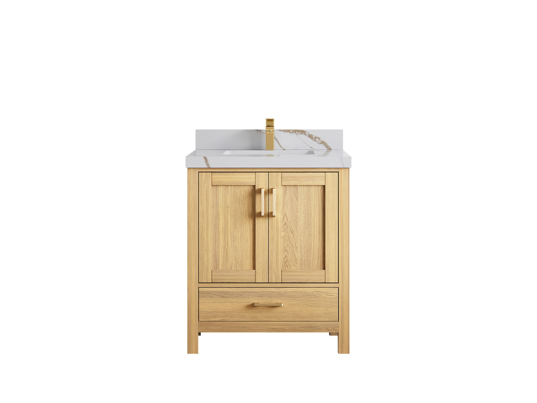 Malibu White Oak 30 in. W x 22 in. D Single Sink Bathroom Vanity