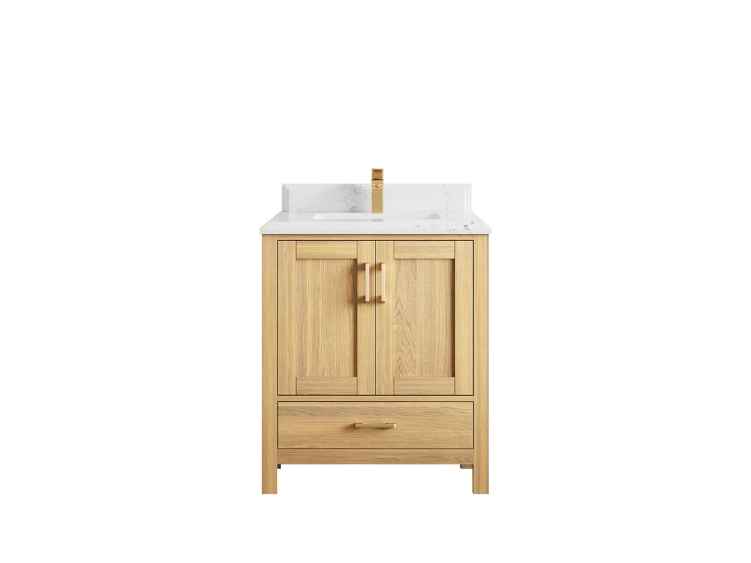 Malibu White Oak 30 in. W x 22 in. D Single Sink Bathroom Vanity