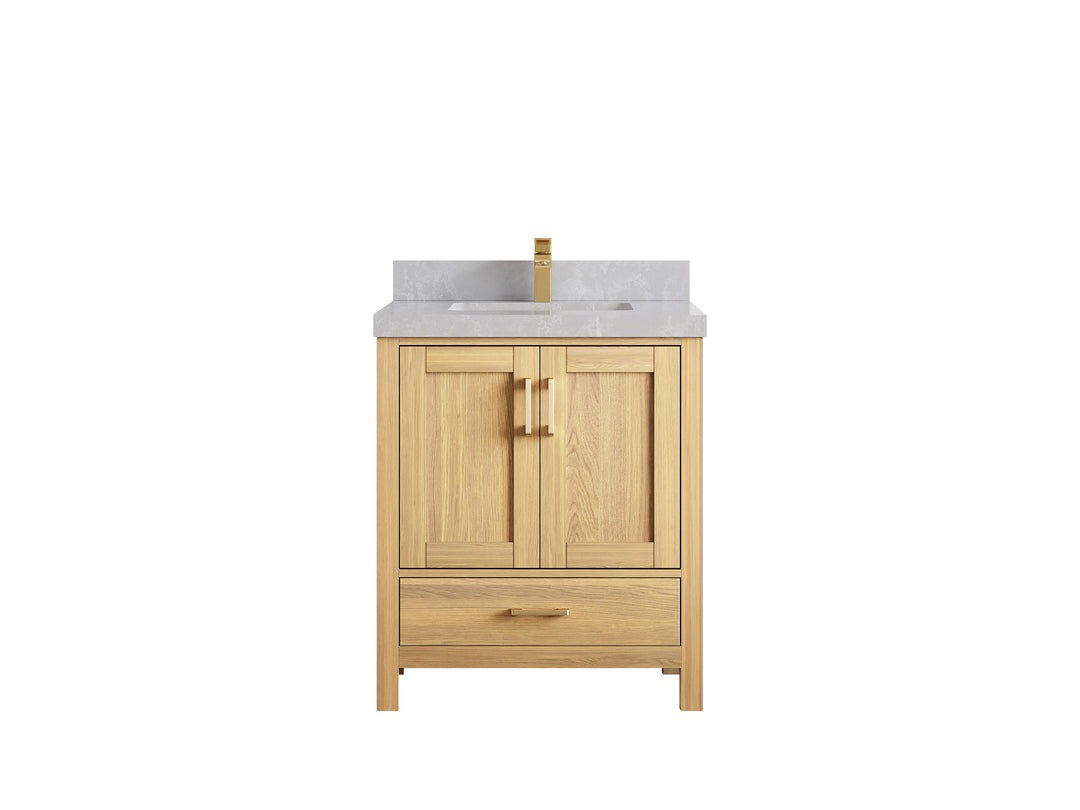 Malibu White Oak 30 in. W x 22 in. D Single Sink Bathroom Vanity