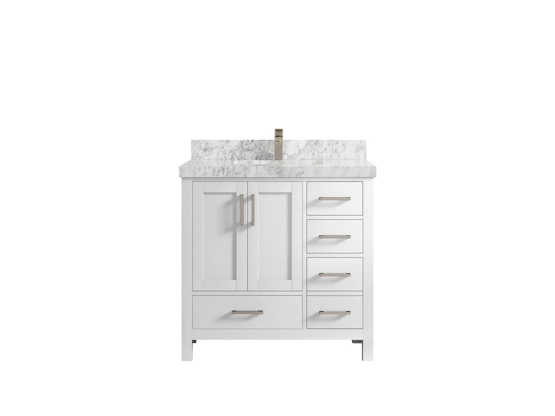 Malibu 36 in. W x 22 in. D Bathroom Vanity Center Sink