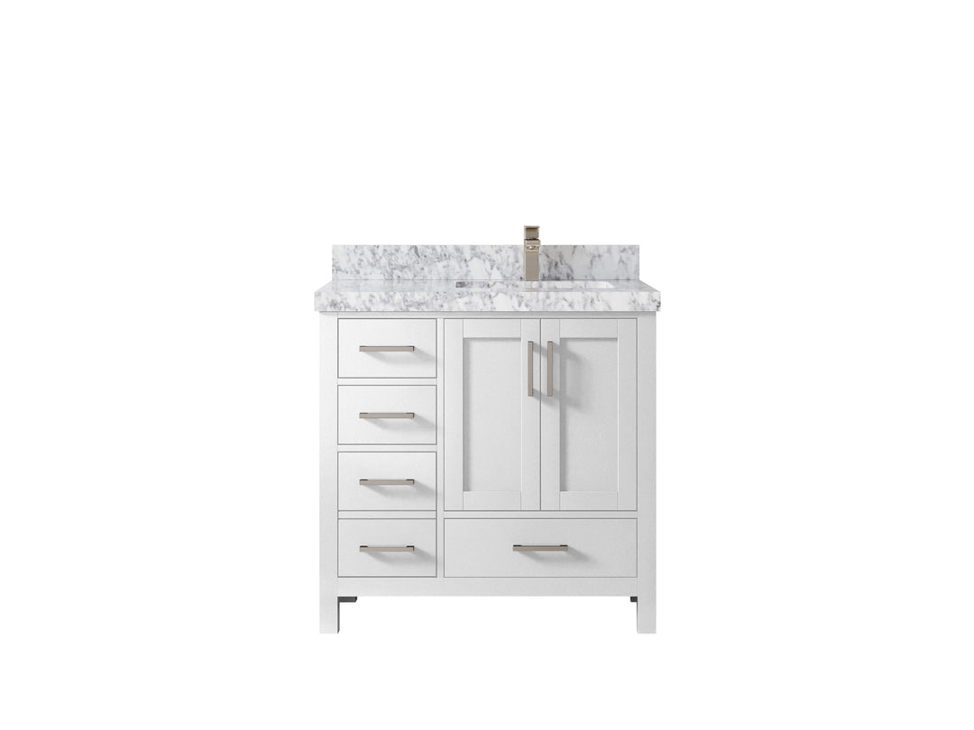 Malibu 36 in. W x 22 in. D Right Offset Sink Bathroom Vanity