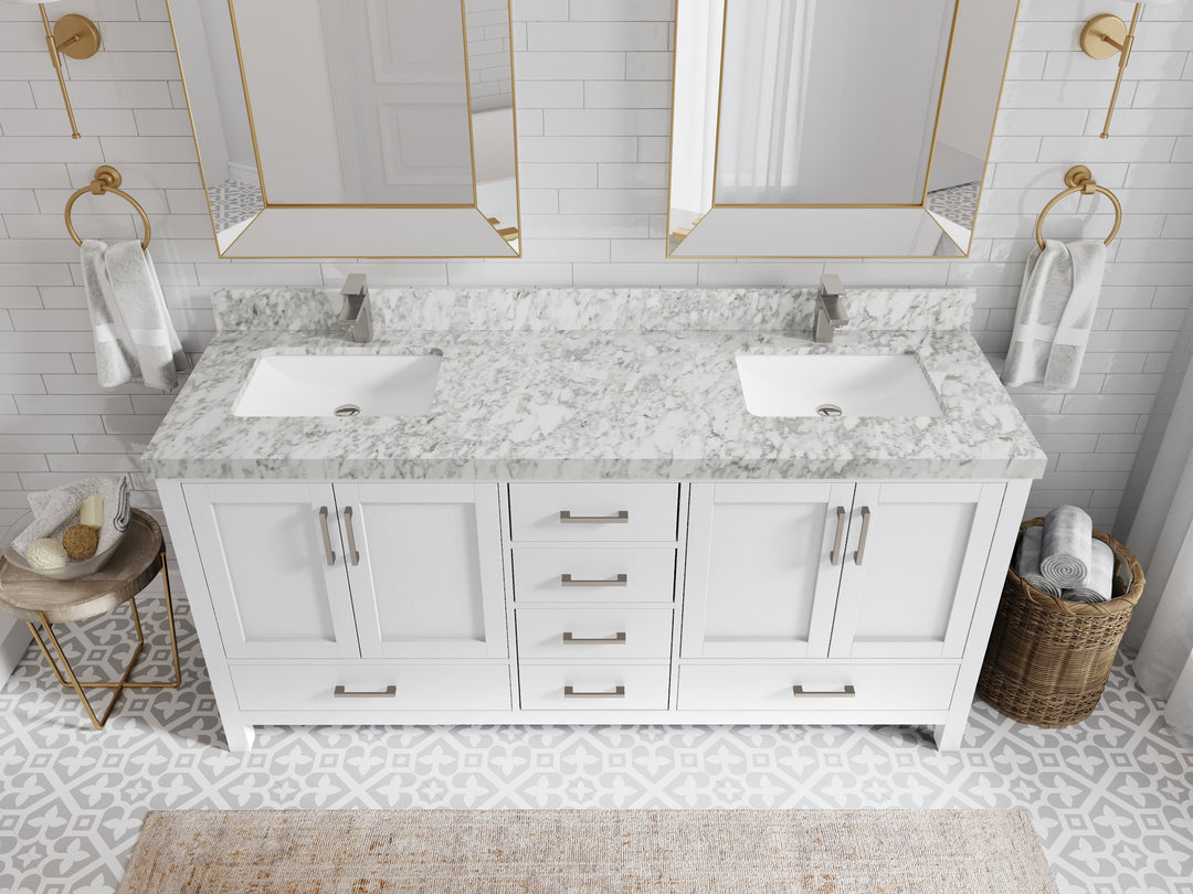 Malibu 72 in. W x 22 in. D Double Sink Bathroom Vanity