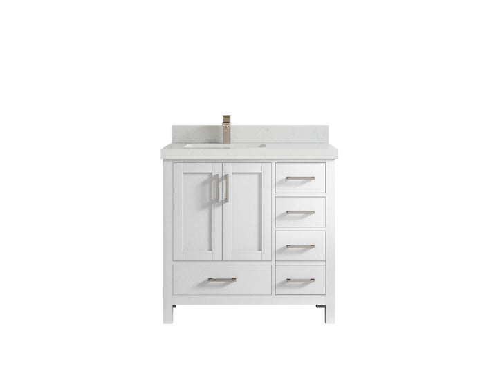 Malibu 36 in. W x 22 in. D Left Offset Sink Bathroom Vanity - photo 13