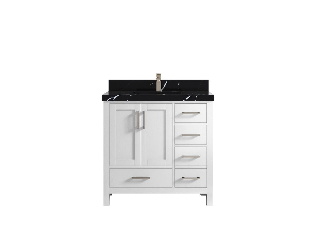 Malibu 36 in. W x 22 in. D Bathroom Vanity Center Sink