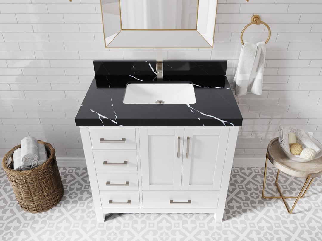 Malibu 36 in. W x 22 in. D Bathroom Vanity Center Sink 2