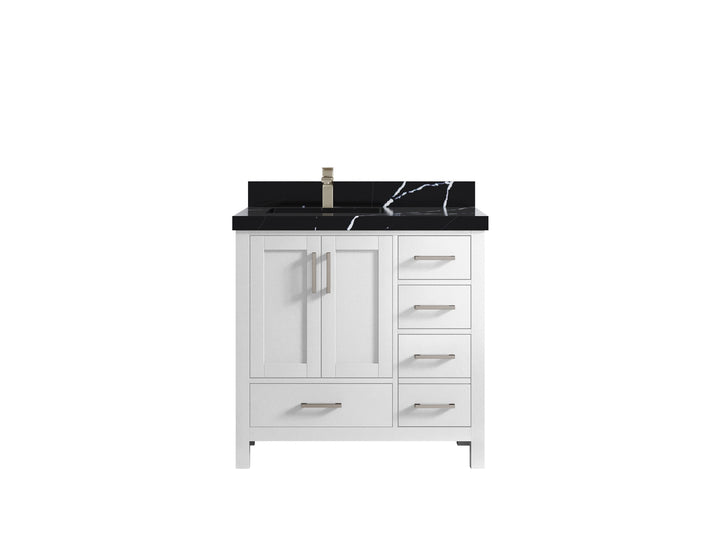 Malibu 36 in. W x 22 in. D Left Offset Sink Bathroom Vanity - photo 9