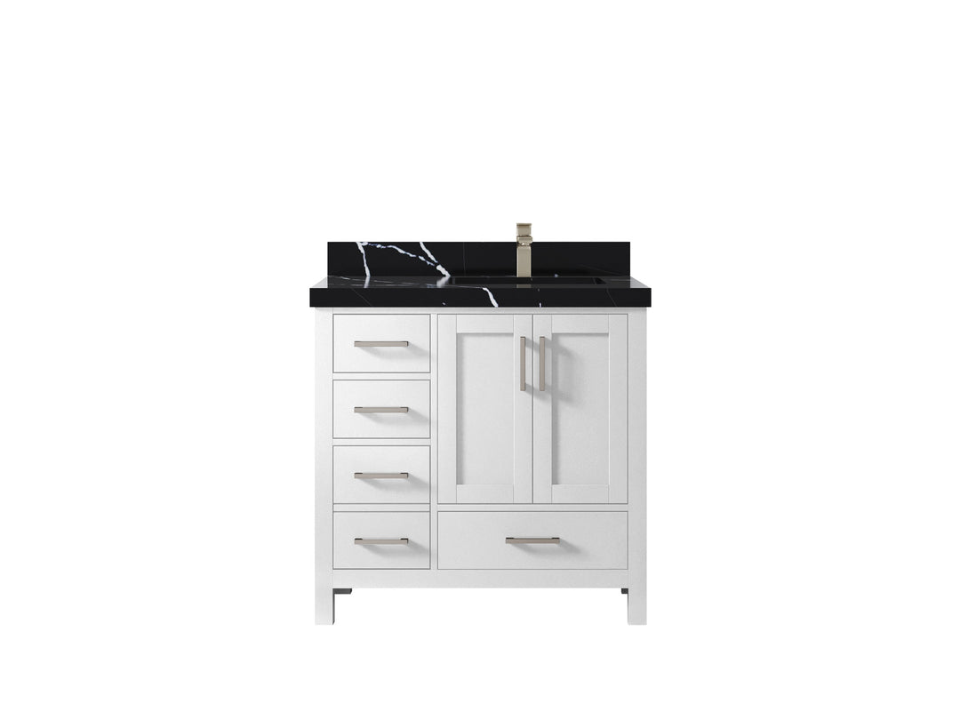 Malibu 36 in. W x 22 in. D Right Offset Sink Bathroom Vanity