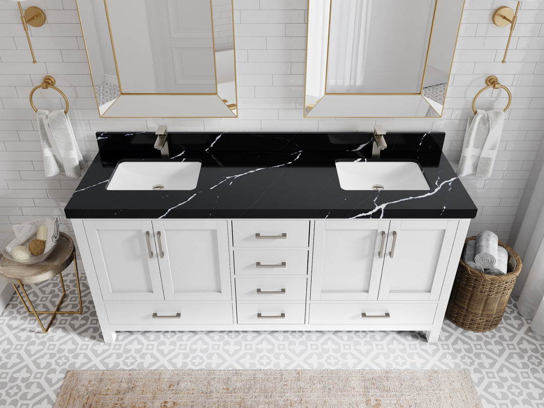 Malibu 72 in. W x 22 in. D Double Sink Bathroom Vanity