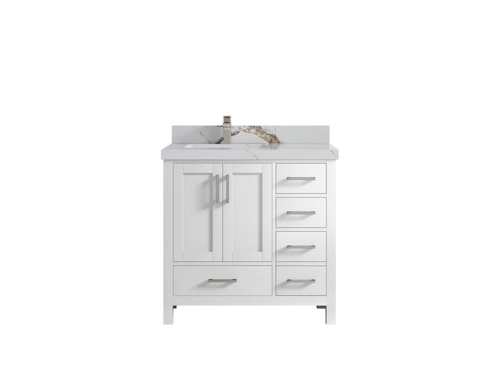 Malibu 36 in. W x 22 in. D Left Offset Sink Bathroom Vanity - photo 15