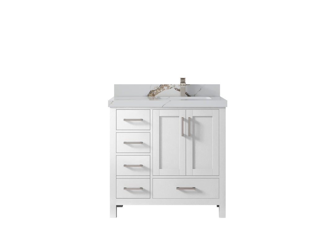 Malibu 36 in. W x 22 in. D Right Offset Sink Bathroom Vanity