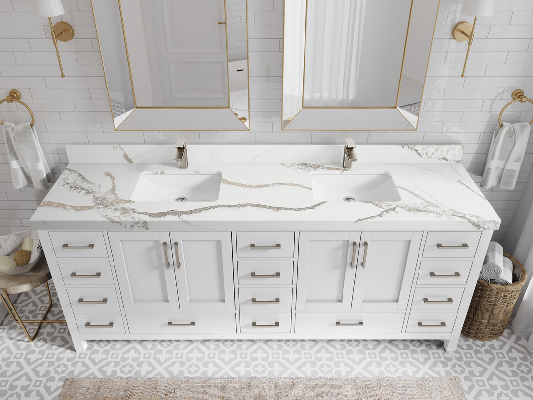 Malibu 84 in. W x 22 in. D Double Sink Bathroom Vanity