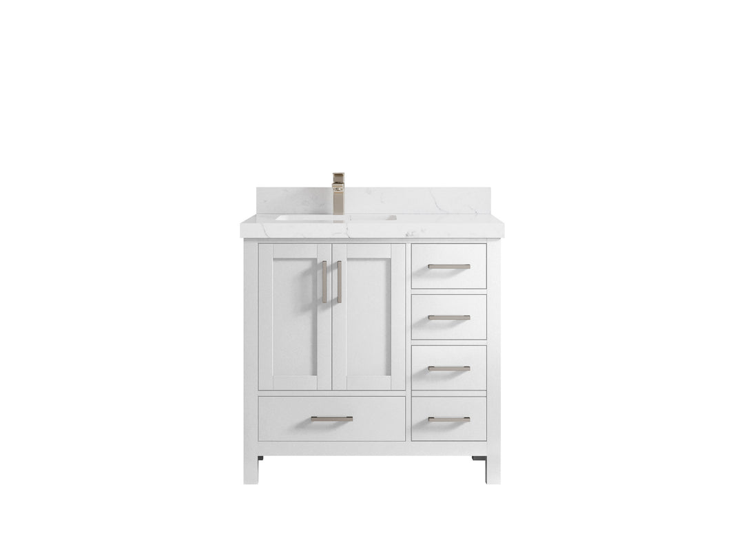 Malibu 36 in. W x 22 in. D Left Offset Sink Bathroom Vanity