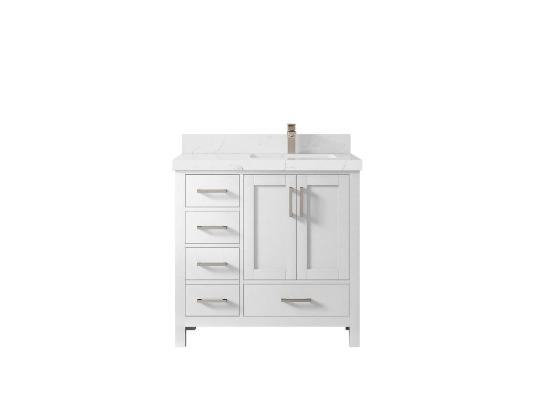 Malibu 36 in. W x 22 in. D Right Offset Sink Bathroom Vanity