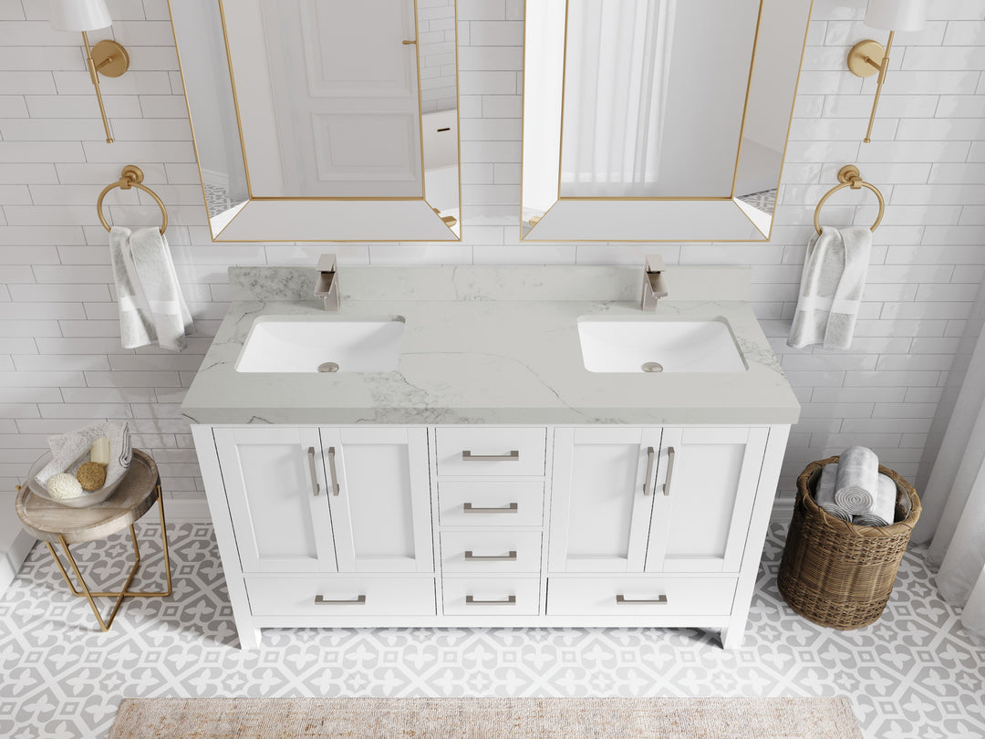 Malibu 60 in. W x 22 in. D Double Sink Bathroom Vanity