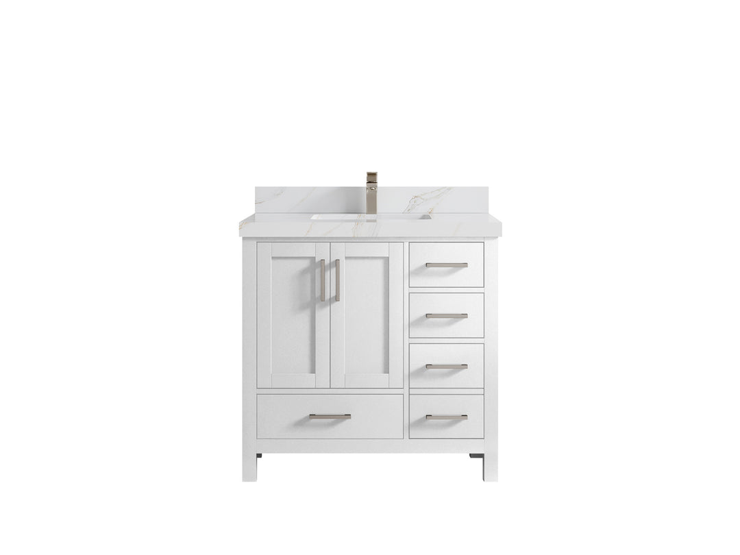 Malibu 36 in. W x 22 in. D Bathroom Vanity Center Sink