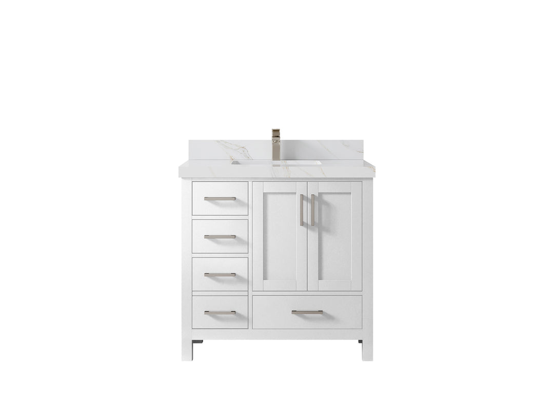 Malibu 36 in. W x 22 in. D Bathroom Vanity Center Sink 2