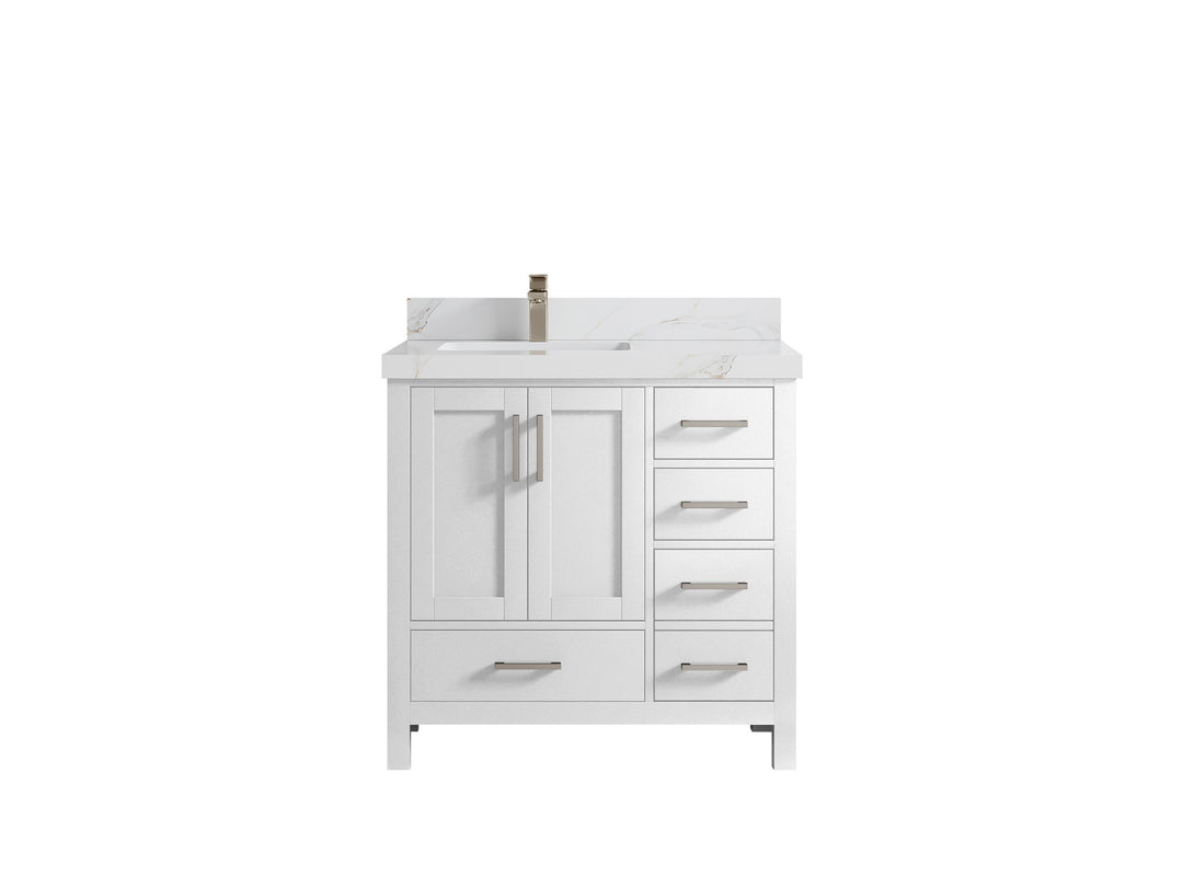 Malibu 36 in. W x 22 in. D Left Offset Sink Bathroom Vanity