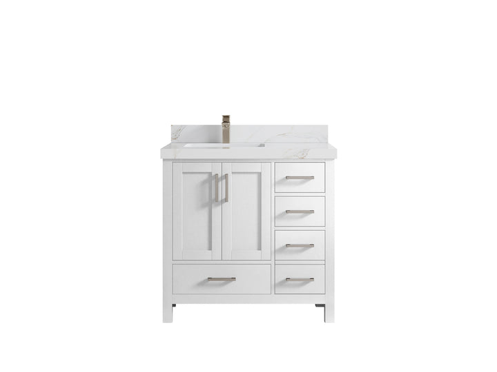 Malibu 36 in. W x 22 in. D Left Offset Sink Bathroom Vanity - photo 21