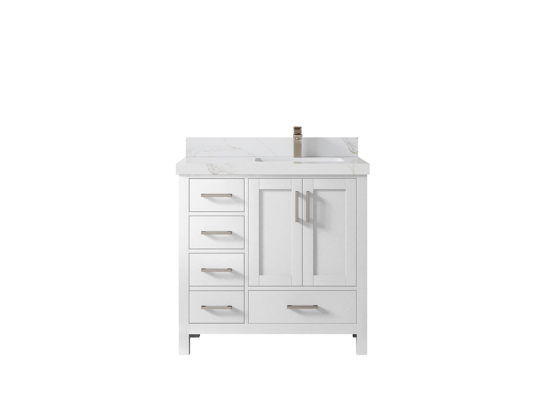 Malibu 36 in. W x 22 in. D Right Offset Sink Bathroom Vanity