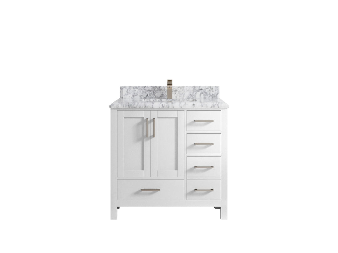 Malibu 36 in. W x 22 in. D Bathroom Vanity Center Sink