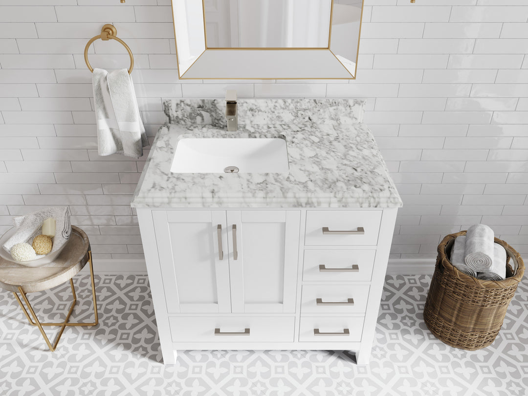 Malibu 36 in. W x 22 in. D Left Offset Sink Bathroom Vanity