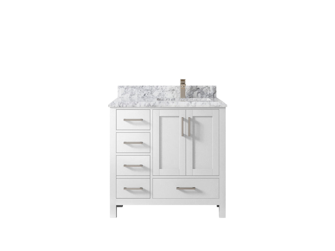 Malibu 36 in. W x 22 in. D Right Offset Sink Bathroom Vanity