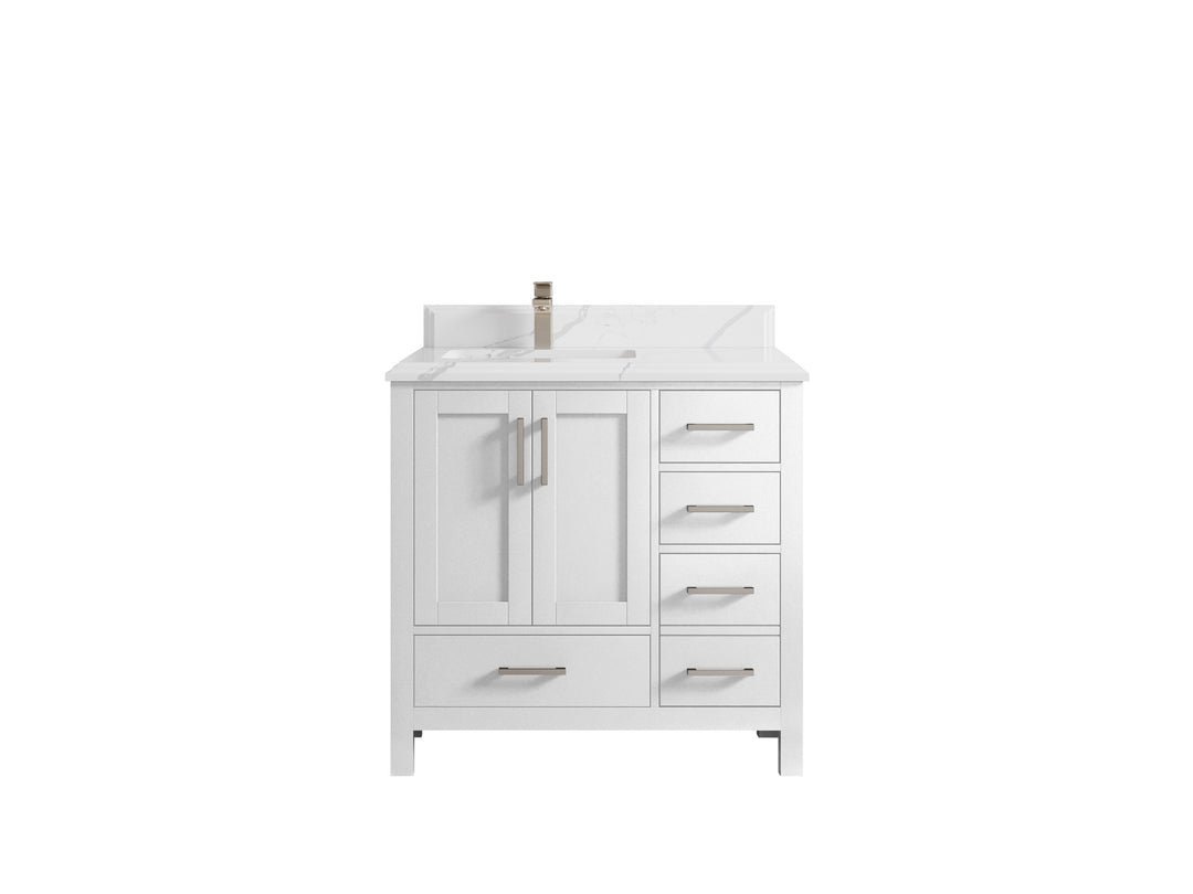 Malibu 36 in. W x 22 in. D Left Offset Sink Bathroom Vanity