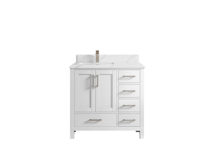 Malibu 36 in. W x 22 in. D Left Offset Sink Bathroom Vanity - photo 25