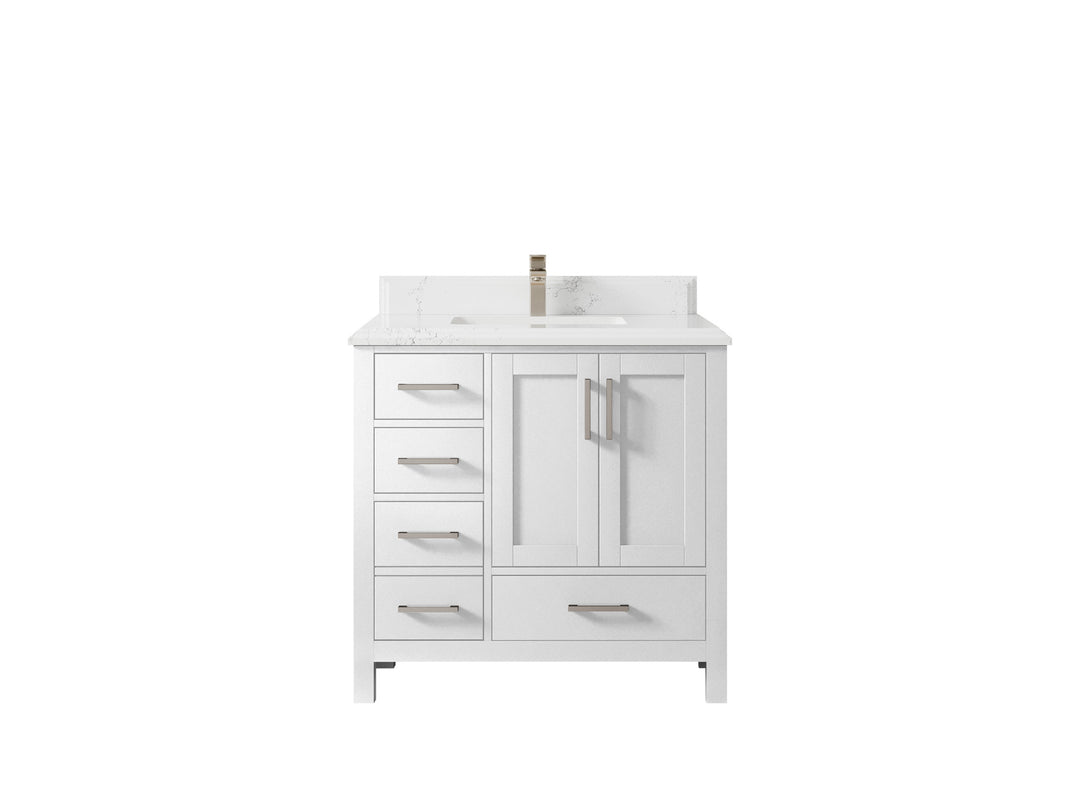 Malibu 36 in. W x 22 in. D Bathroom Vanity Center Sink 2
