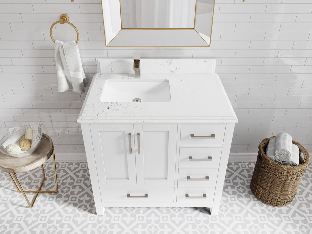 Malibu 36 in. W x 22 in. D Left Offset Sink Bathroom Vanity