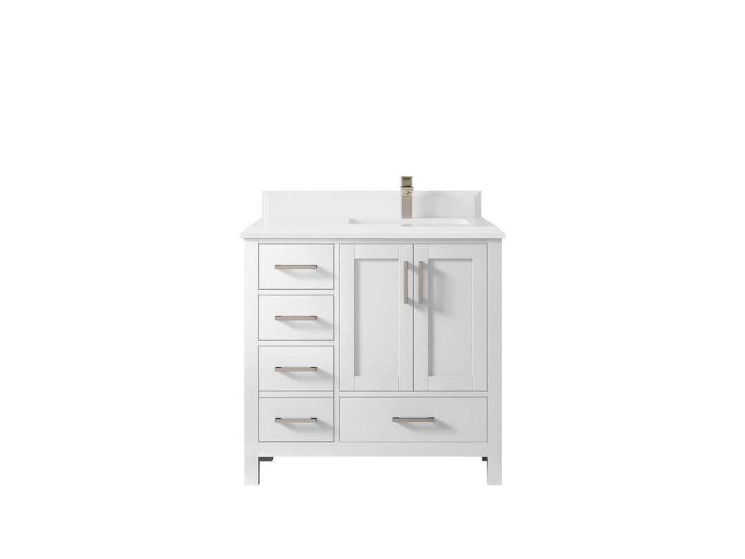 Malibu 36 in. W x 22 in. D Right Offset Sink Bathroom Vanity