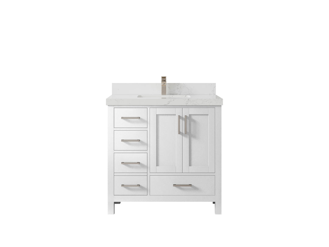 Malibu 36 in. W x 22 in. D Bathroom Vanity Center Sink 2