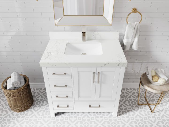 Malibu 36 in. W x 22 in. D Bathroom Vanity Center Sink 2 - photo 30